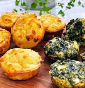Spinash and feta and gruyere and bacon mini muffins easy makeahead family breakfasts