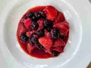 Fruit soup in a bowl